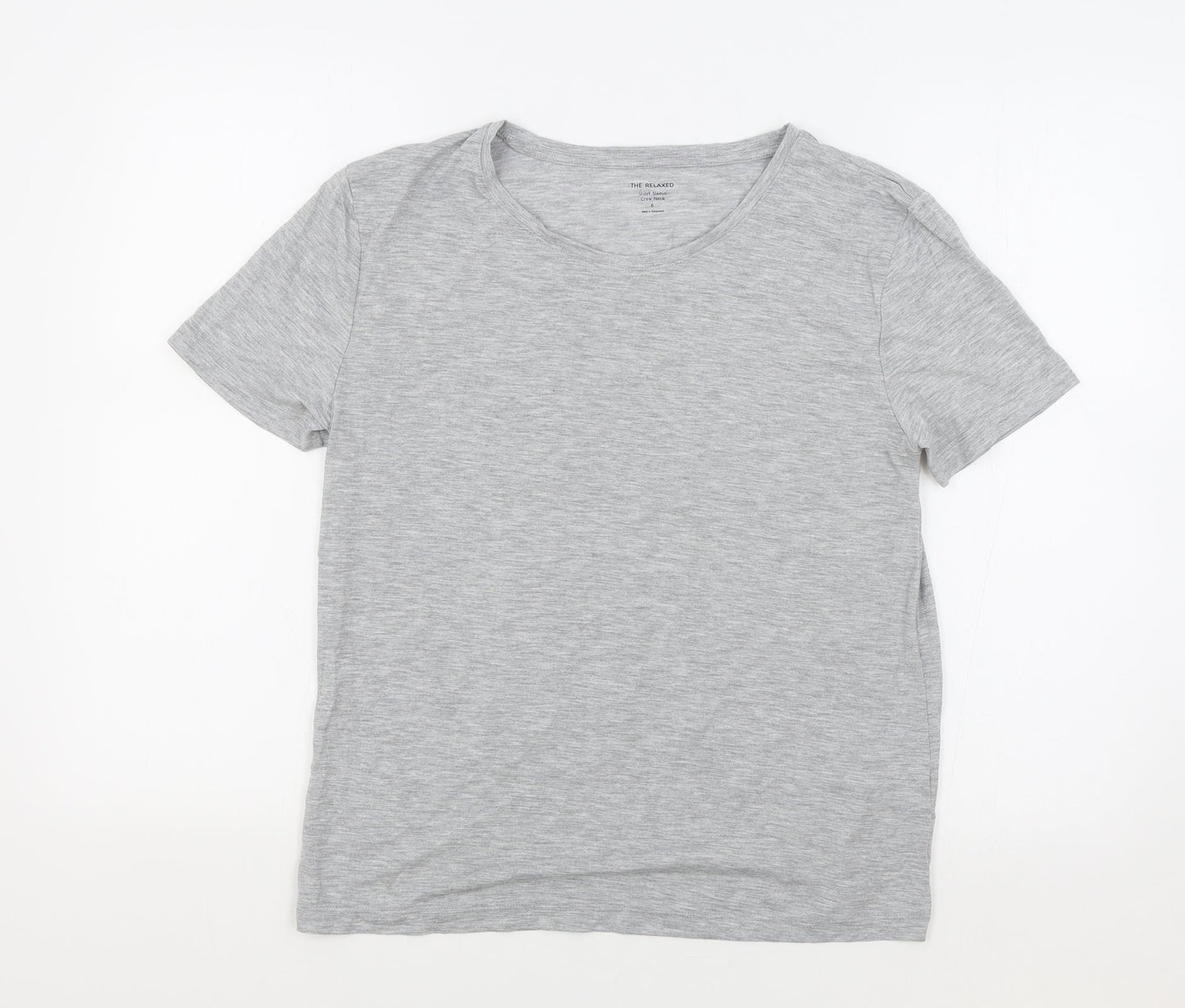Marks and Spencer Womens Grey Polyester Jersey T-Shirt Size 6 Crew Neck