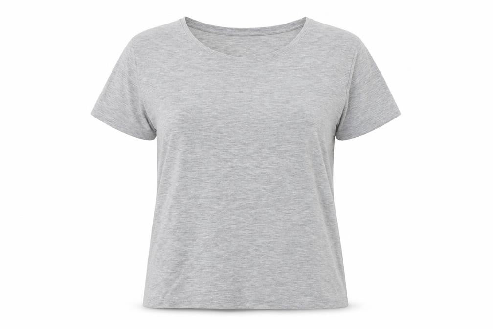 Marks & Spencer Womens Grey Polyester Jersey T-Shirt Size 6 Crew Neck