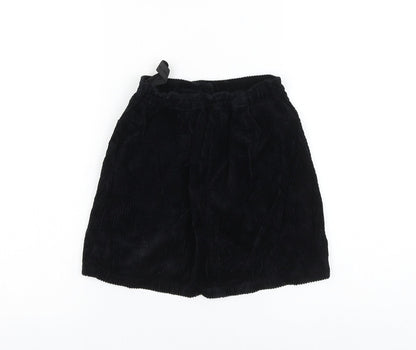 Next Girls Black Cotton A-Line Skirt Size 10 Years Regular Button