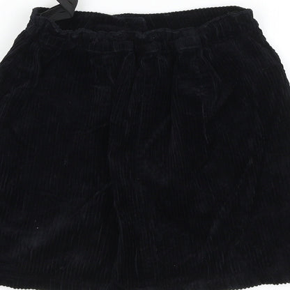 Next Girls Black Cotton A-Line Skirt Size 10 Years Regular Button
