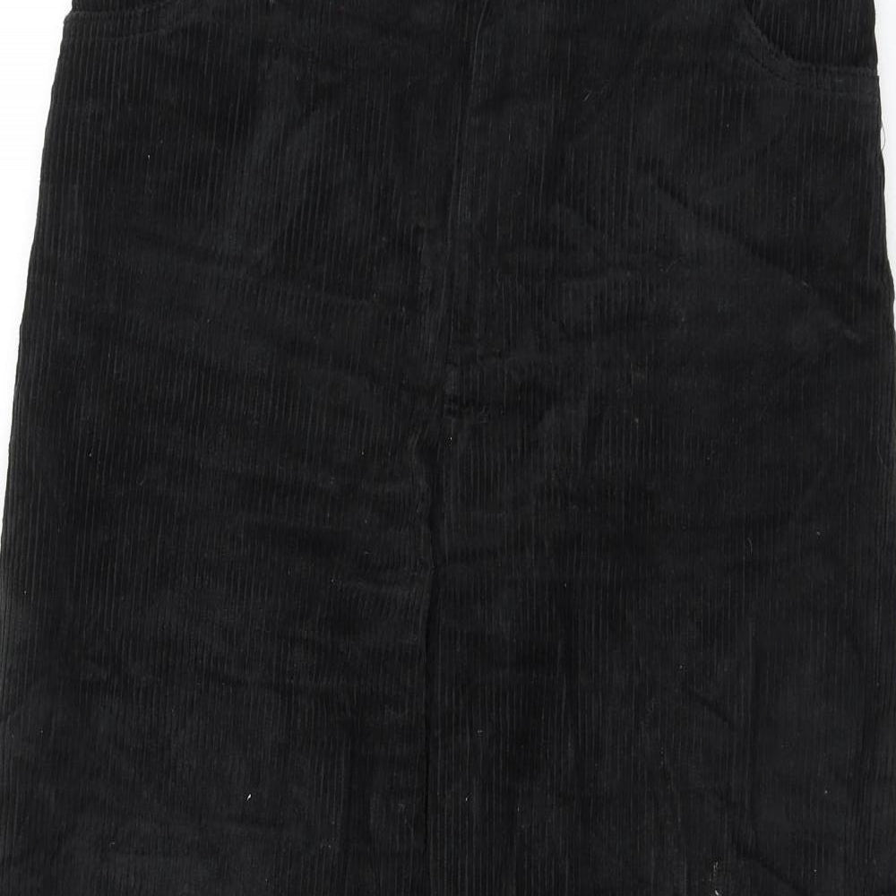 Monki Womens Black Cotton Trousers Size 12 L26 in Regular Zip