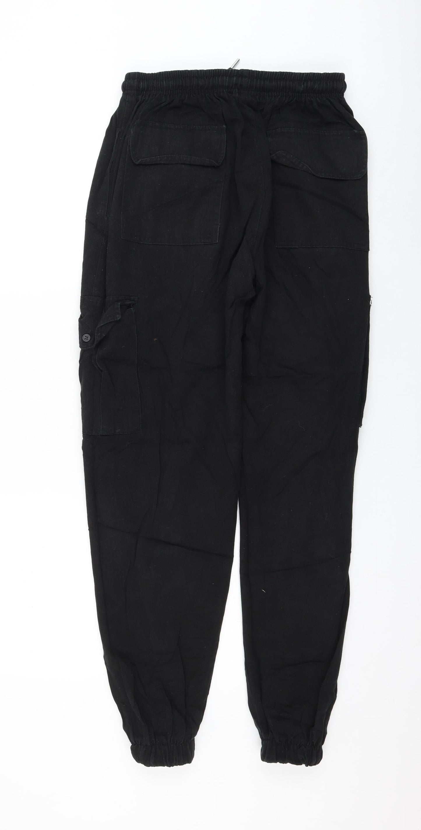 Rising Womens Black Polyester Tapered Jeans Size 8 L28 in Regular Drawstring