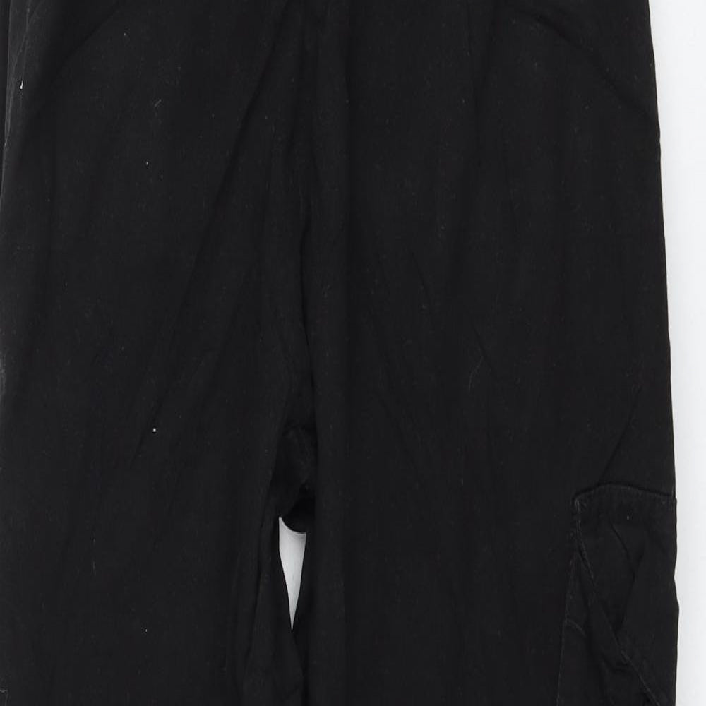 Rising Womens Black Polyester Tapered Jeans Size 8 L28 in Regular Drawstring