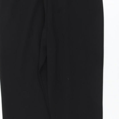 Quiz Womens Black Polyester Cropped Trousers Size 12 L24 in Regular