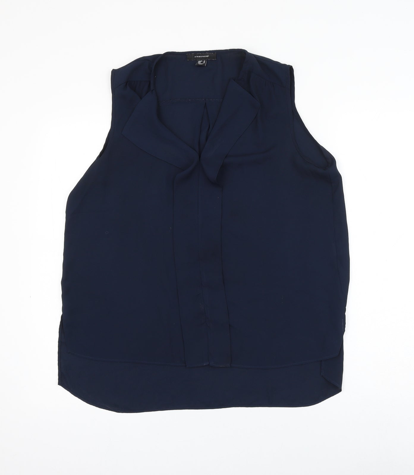 Atmosphere Womens Blue Polyester Basic Blouse Size 16 V-Neck