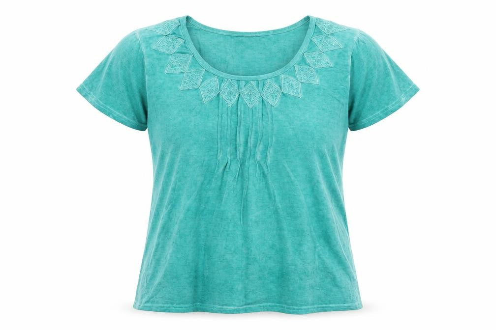Klass Womens Green Viscose Basic Blouse Size XL Scoop Neck