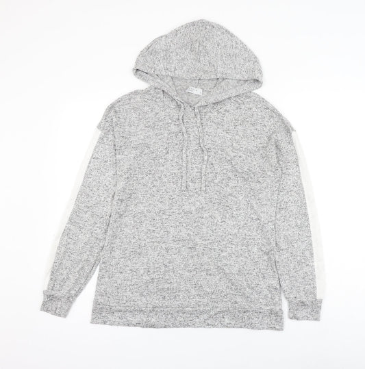 Papaya Womens Grey Viscose Pullover Hoodie Size 10 Pullover