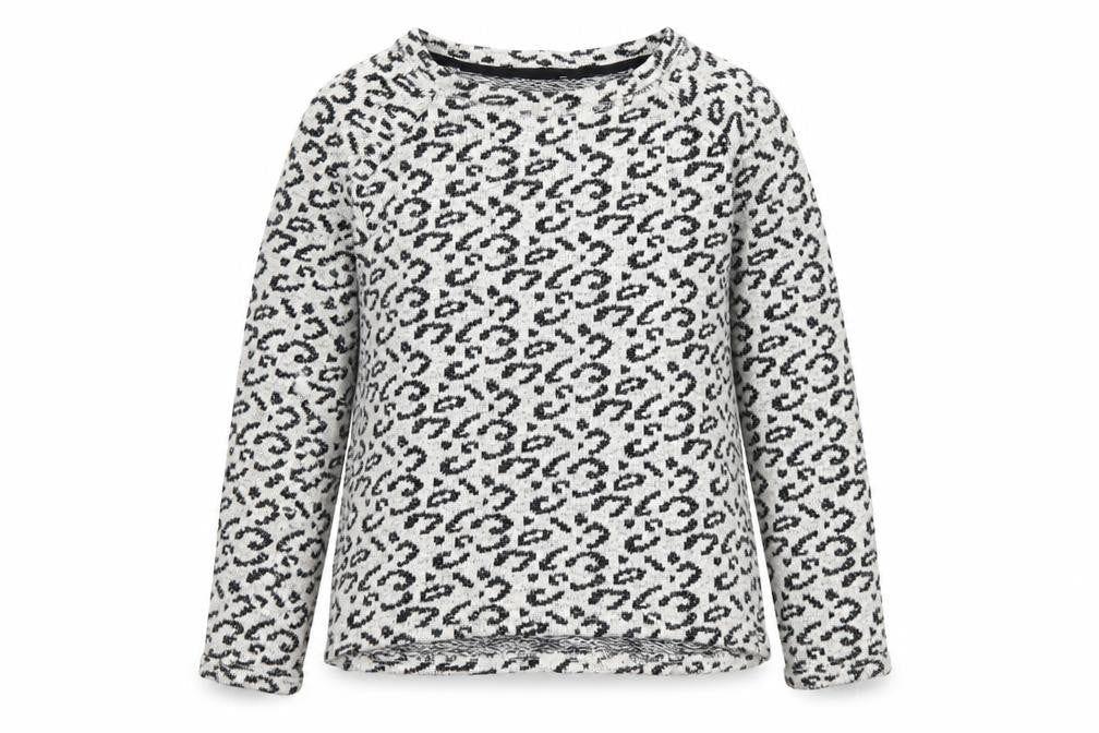 F&F Girls Beige Animal Print Cotton Basic Blouse Size 10-11 Years Round Neck Pullover - Leopard pattern