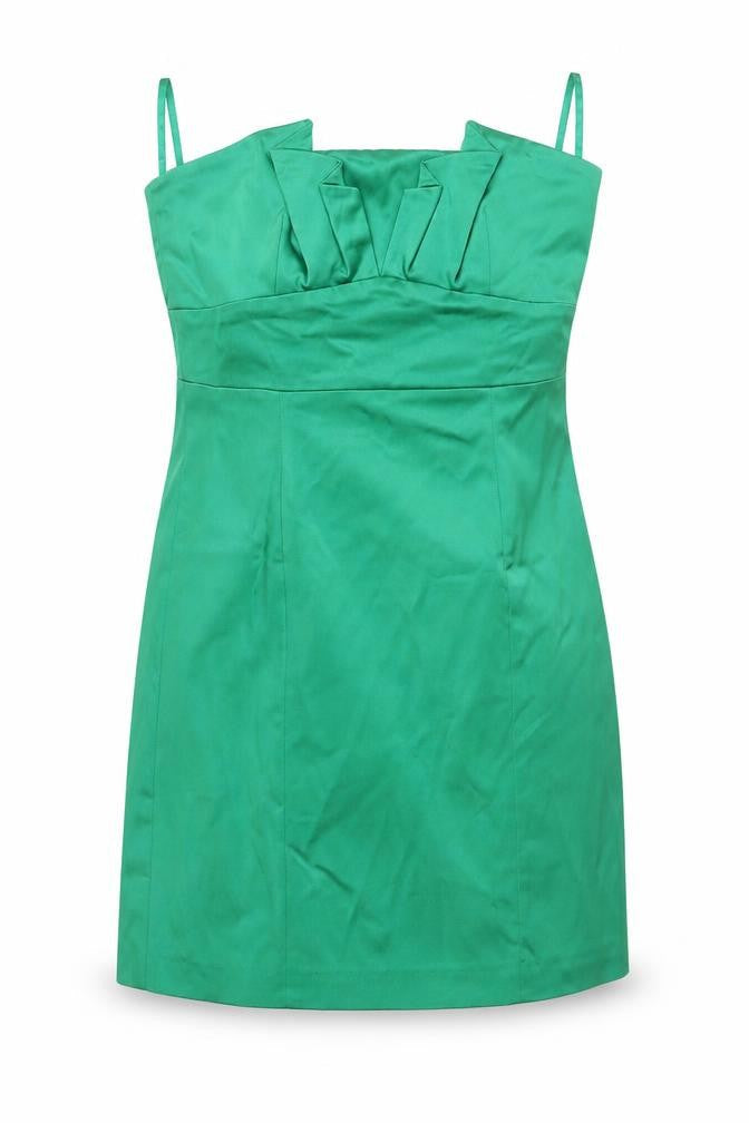 Coast Womens Green Polyester Mini Size 12 Off the Shoulder Zip