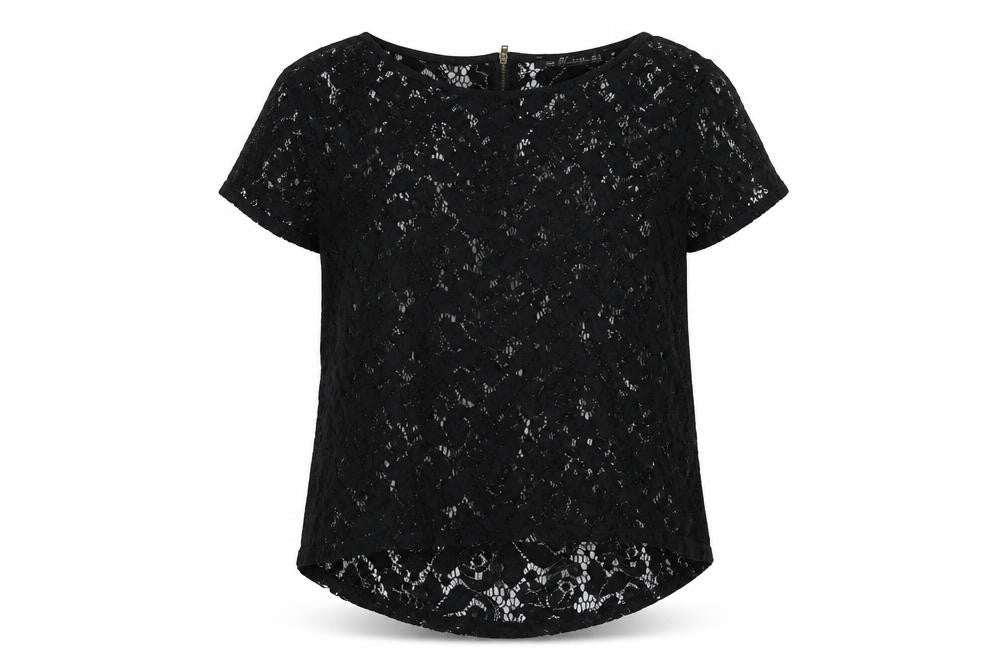 Zara Womens Black Polyester Basic Blouse Size S Boat Neck