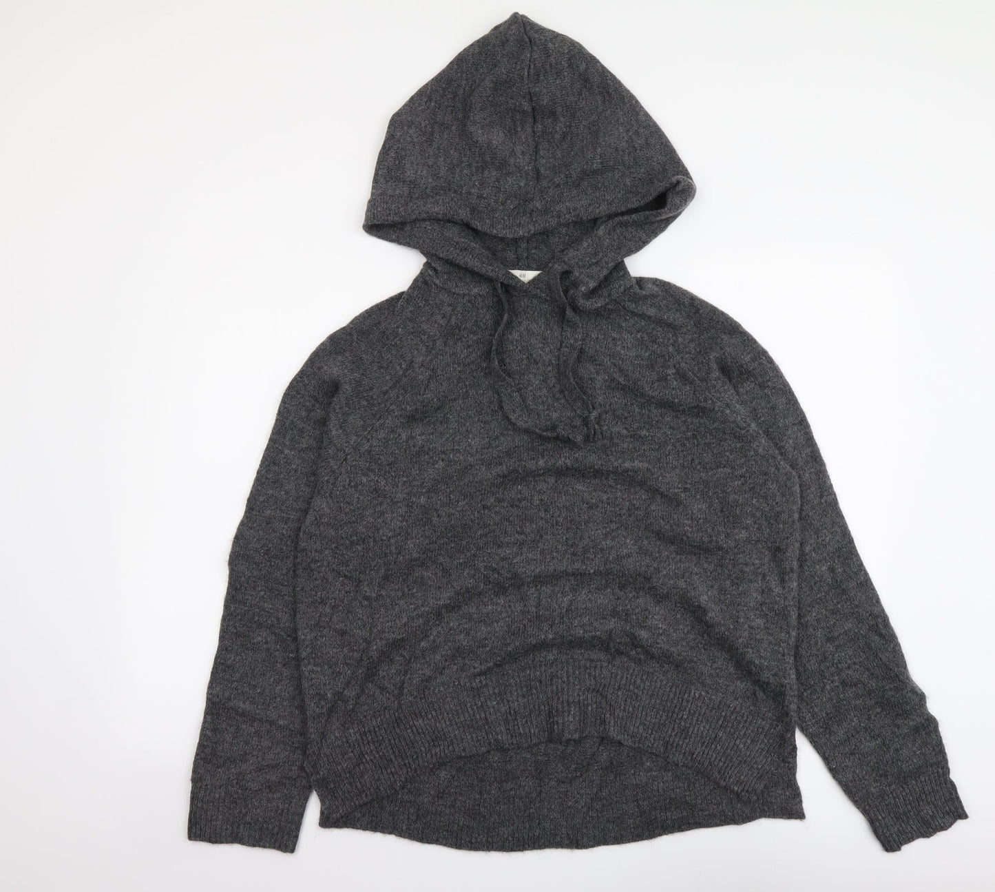 H&M Womens Grey Round Neck Polyester Henley Jumper Size S