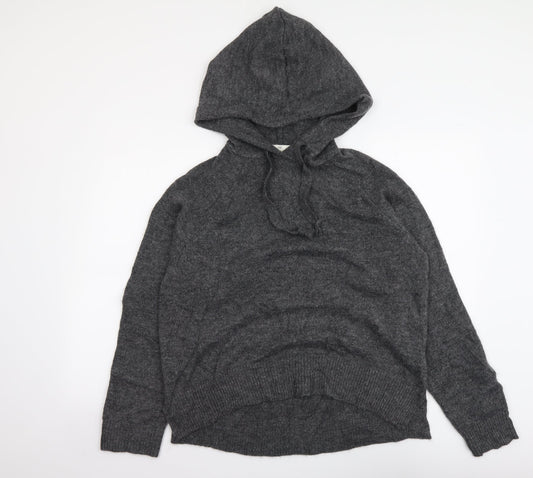 H&M Womens Grey Round Neck Polyester Henley Jumper Size S