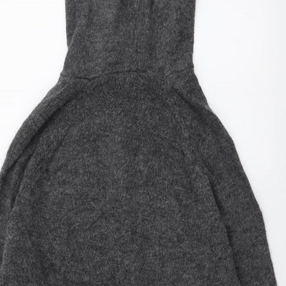 H&M Womens Grey Round Neck Polyester Henley Jumper Size S