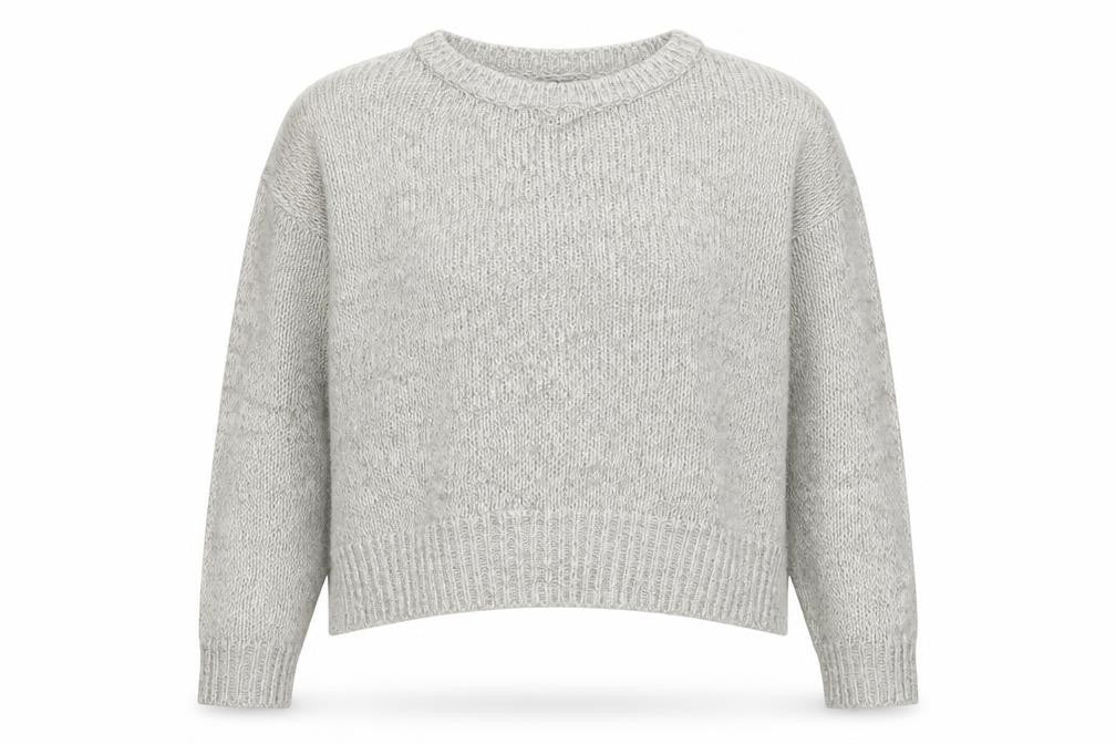 New Look Womens Grey Round Neck Acrylic Pullover Jumper Size S