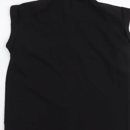 Atmosphere Womens Black Polyester Basic Button-Up Size 10 Collared