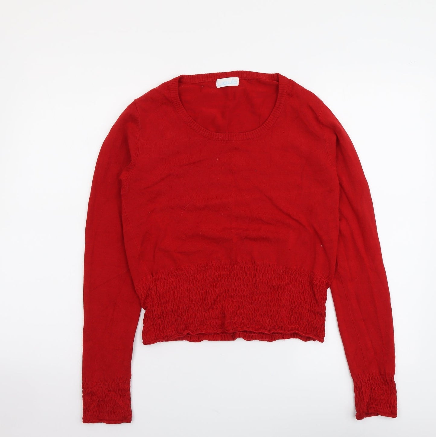 Liquid Womens Red Round Neck Viscose Pullover Jumper Size L
