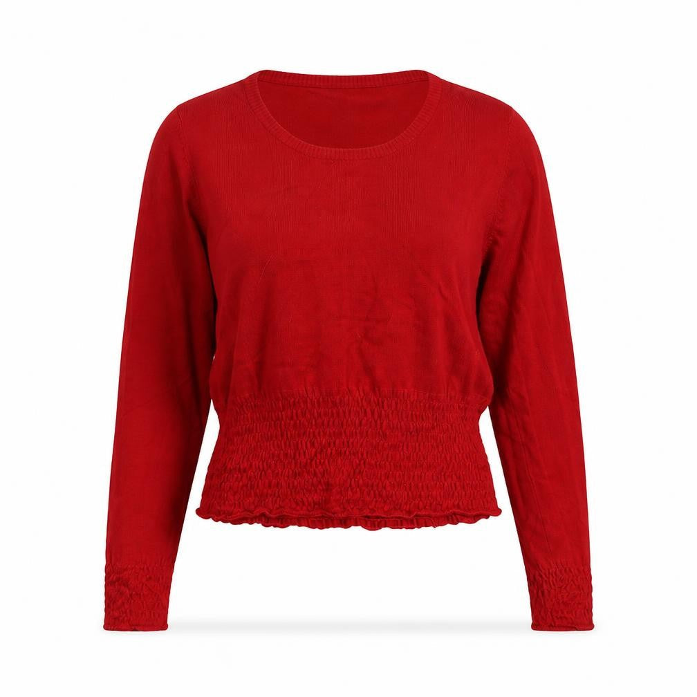 Liquid Womens Red Round Neck Viscose Pullover Jumper Size L