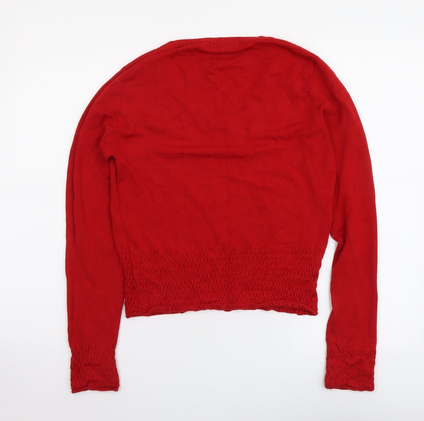 Liquid Womens Red Round Neck Viscose Pullover Jumper Size L