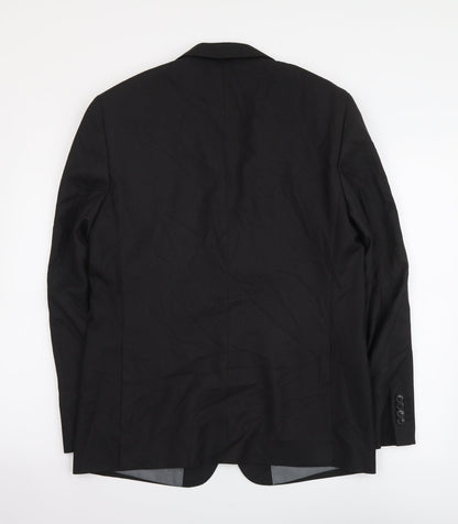 George Mens Black Polyester Jacket Suit Jacket Size M