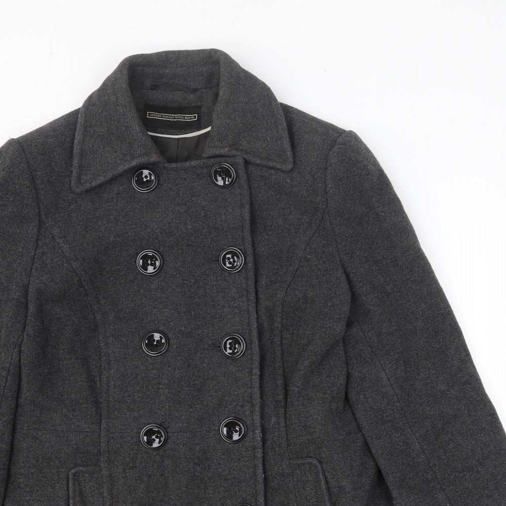 BHS Womens Grey Overcoat Coatigan Size 12