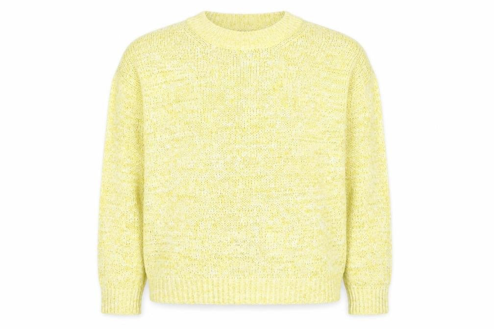 Marks & Spencer Womens Yellow Round Neck Acrylic Pullover Jumper Size S