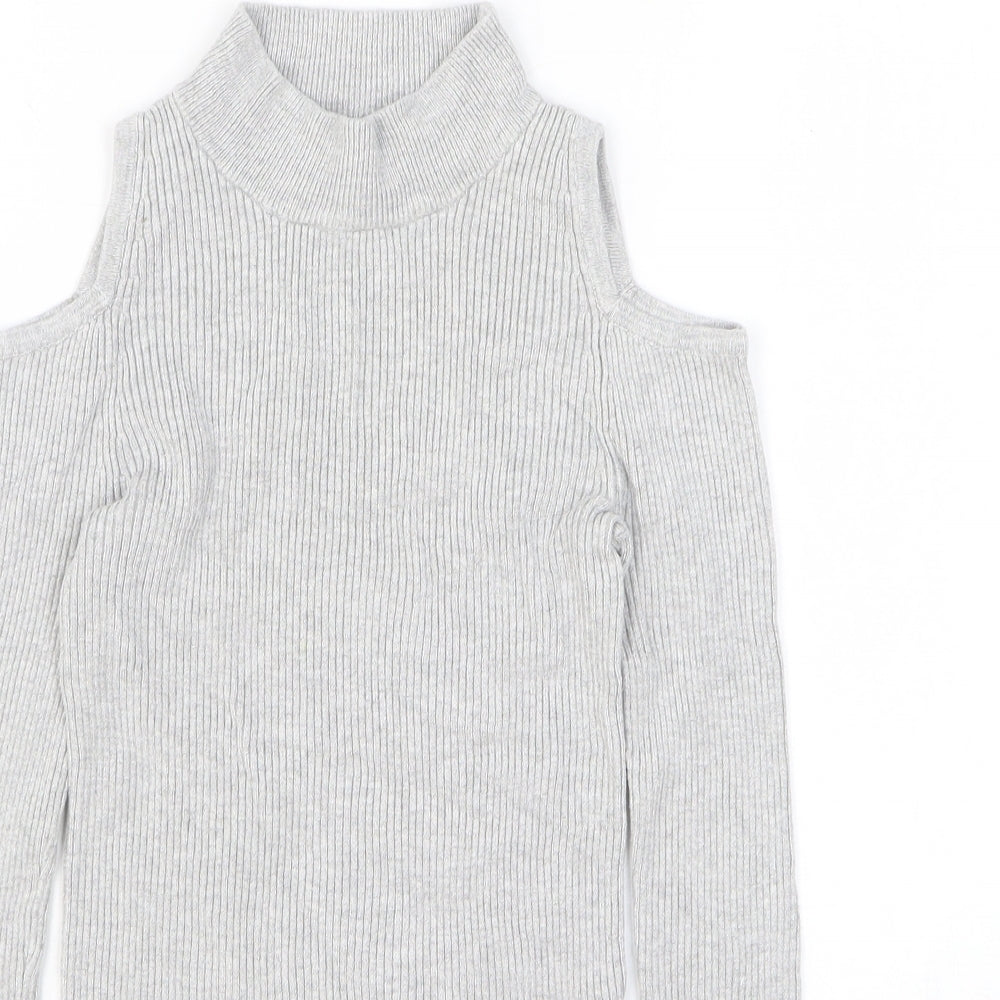 Atmosphere Womens Grey Viscose Basic T-Shirt Size 6 High Neck