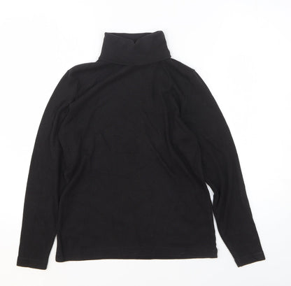 Emreco Womens Black Polyester Basic T-Shirt Size 12 Roll Neck