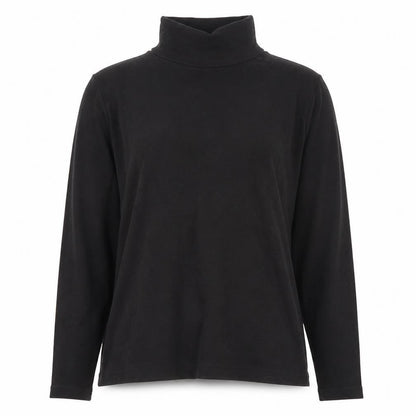 Emreco Womens Black Polyester Basic T-Shirt Size 12 Roll Neck