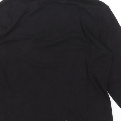 Emreco Womens Black Polyester Basic T-Shirt Size 12 Roll Neck