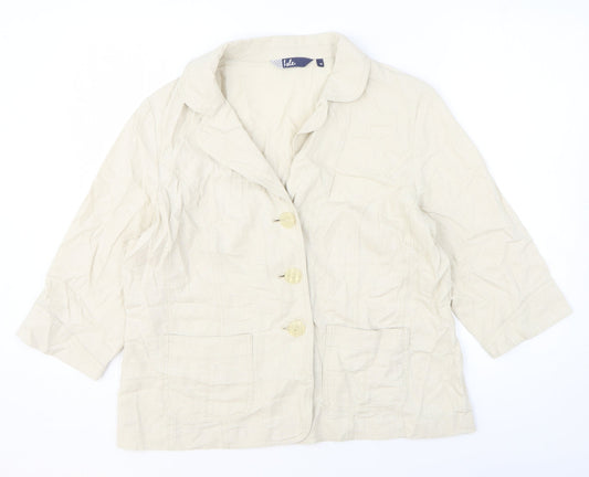 Edinburgh Wool Mill Womens Beige Jacket Size 18 Button