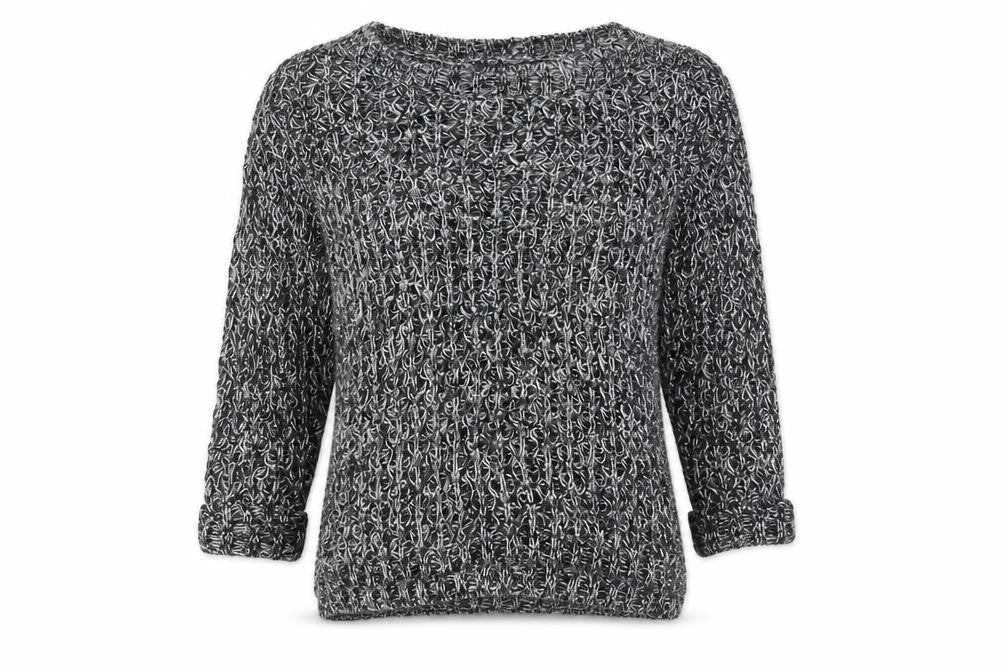 Primark Womens Black Crew Neck Acrylic Pullover Jumper Size 8