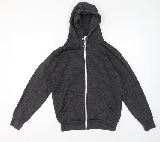 American Authentic Mens Grey High Neck Polyester Full Zip Jumper Size S
