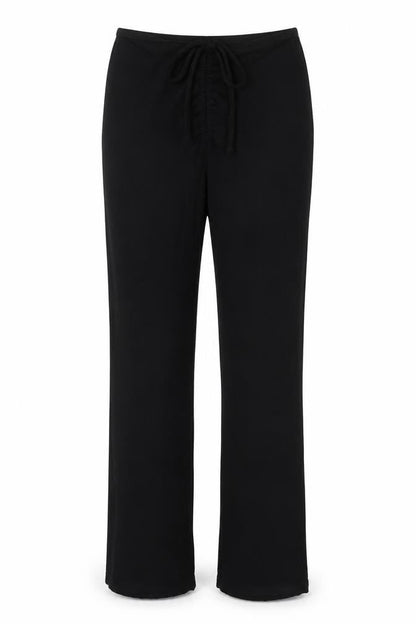SHEIN Womens Black Viscose Trousers Size XS L29.5 in Regular Drawstring