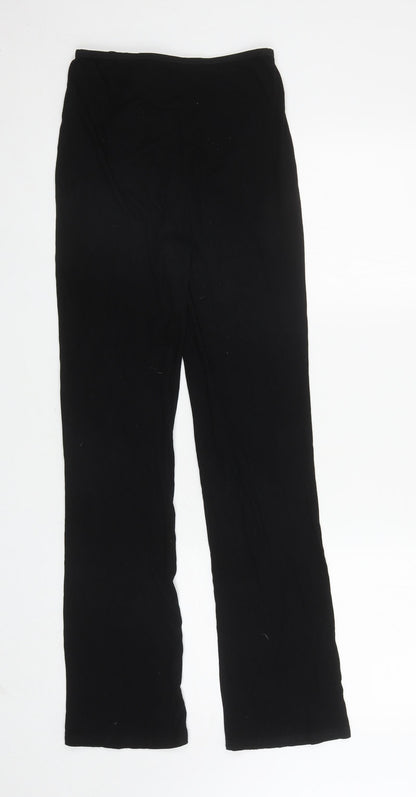 SHEIN Womens Black Viscose Trousers Size XS L29.5 in Regular Drawstring