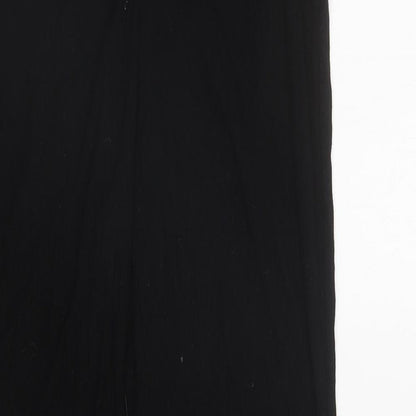 SHEIN Womens Black Viscose Trousers Size XS L29.5 in Regular Drawstring