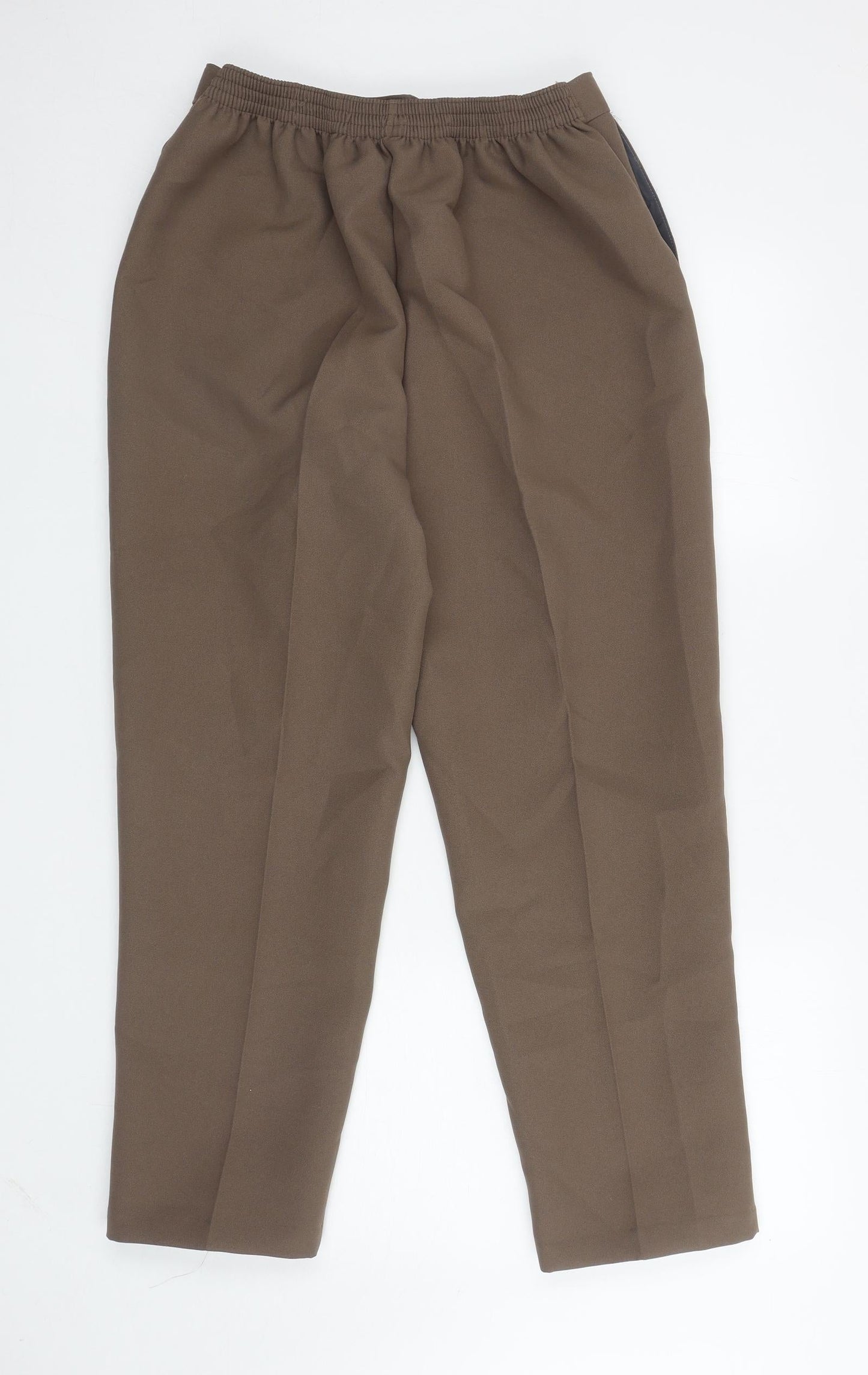 Saira of Manchester Womens Brown Polyester Carrot Trousers Size 16 L27 in Regular