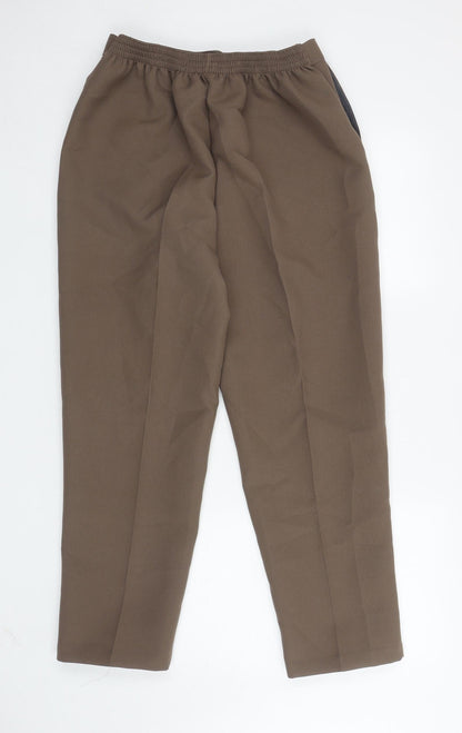 Saira of Manchester Womens Brown Polyester Carrot Trousers Size 16 L27 in Regular