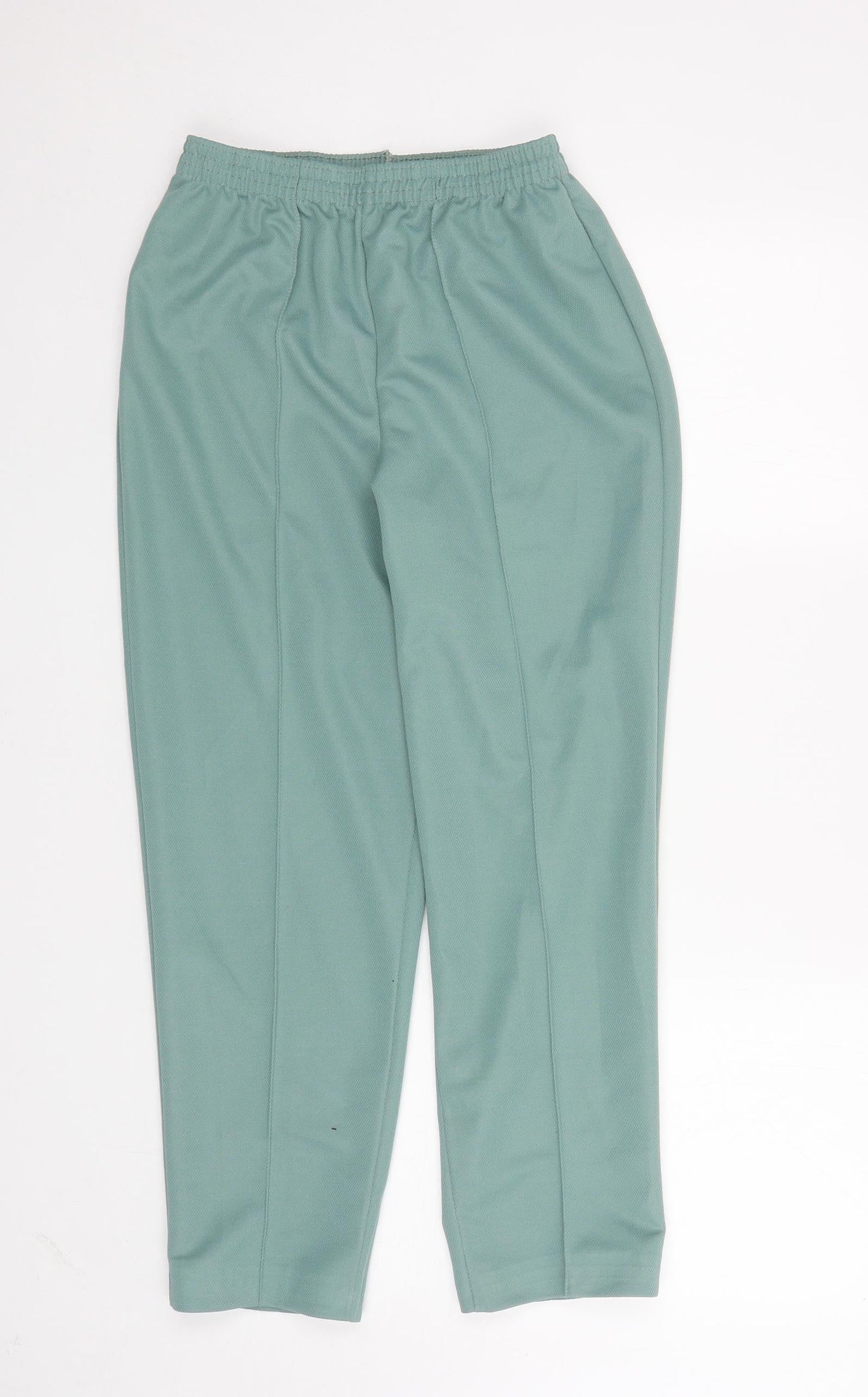 Slimma Womens Green Polyester Carrot Trousers Size 12 L25.5 in Regular