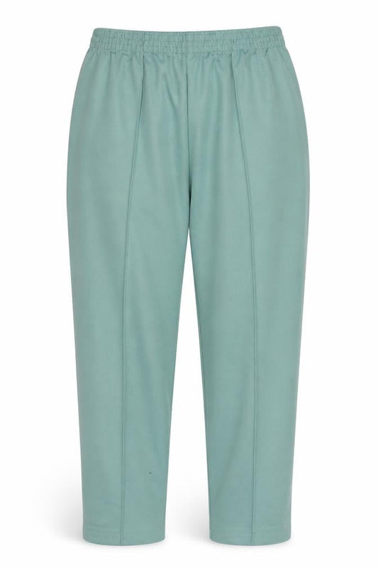 Slimma Womens Green Polyester Carrot Trousers Size 12 L25.5 in Regular