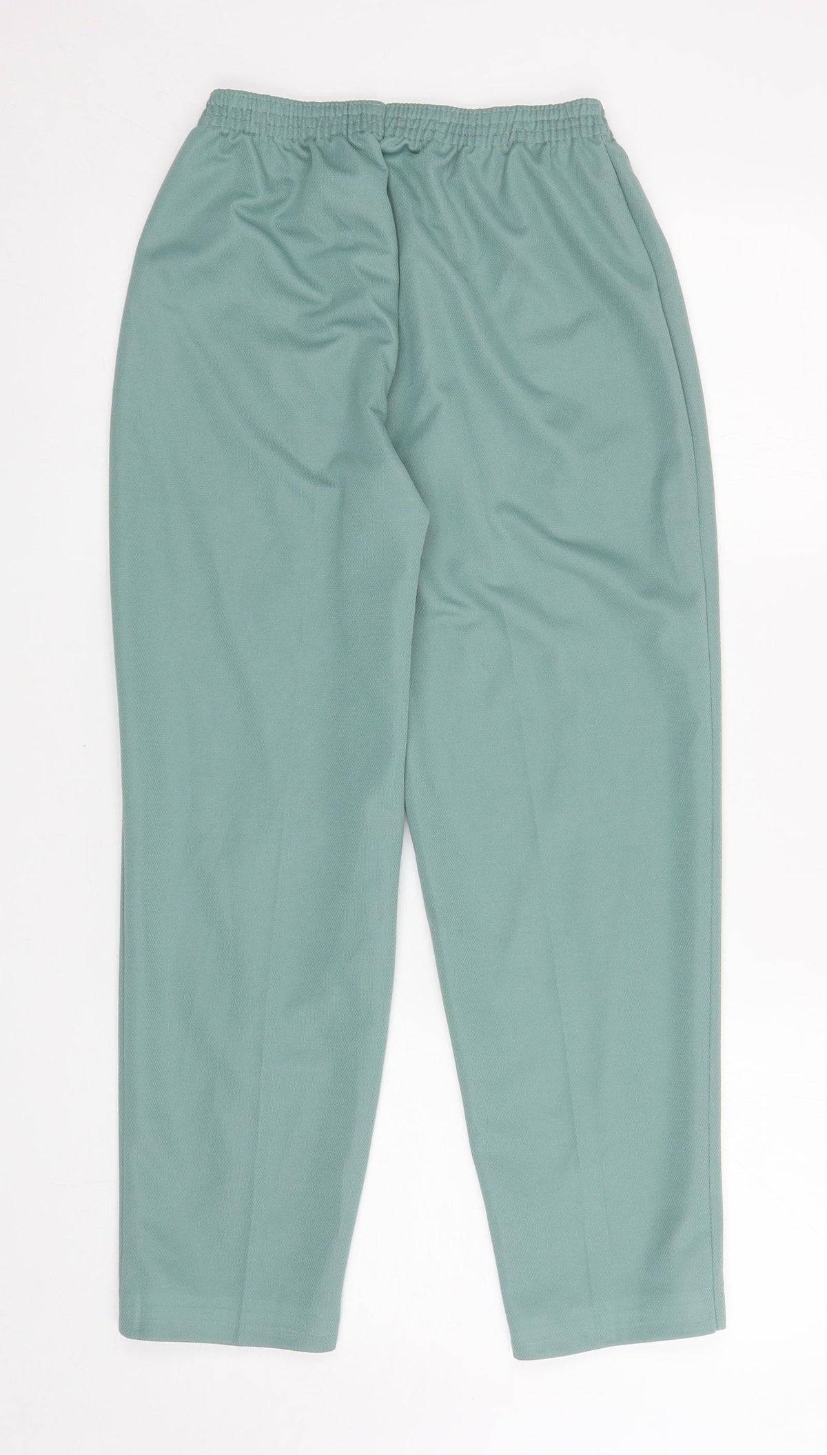 Slimma Womens Green Polyester Carrot Trousers Size 12 L25.5 in Regular