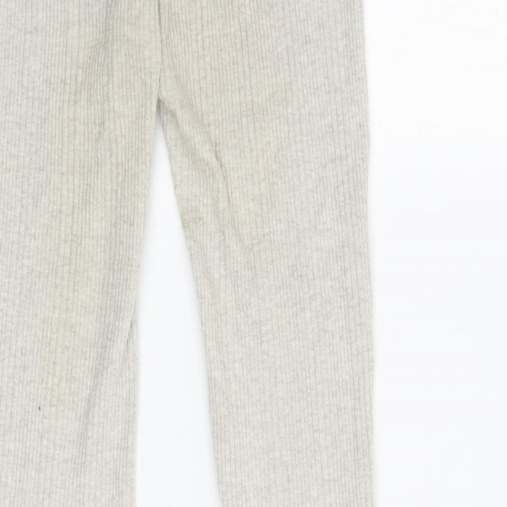 Pull & Bear Womens Beige Acrylic Sweatpants Trousers Size S L30.5 in Regular - Ribbed