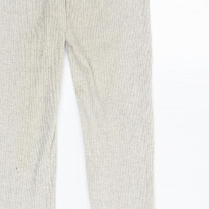 Pull&Bear Womens Beige Acrylic Sweatpants Trousers Size S L30.5 in Regular - Ribbed