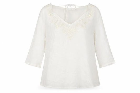 Monsoon Womens White Viscose A-Line Size 10 Round Neck Pullover