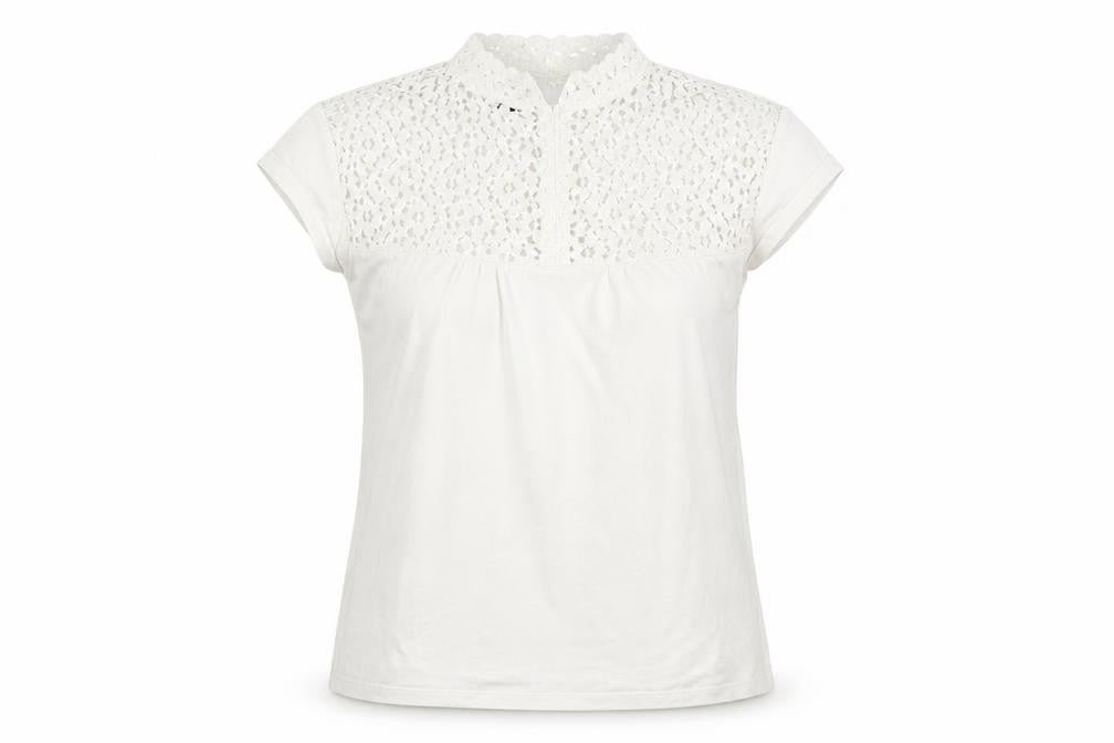 Andrew Marc Womens White Cotton Basic T-Shirt Size L Round Neck