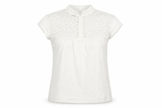 Andrew Marc Womens White Cotton Basic T-Shirt Size L Round Neck