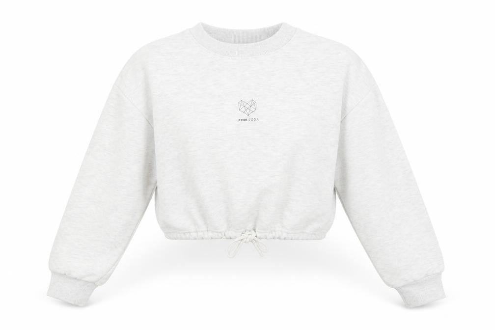 Pink Soda Womens Grey Round Neck Cotton Pullover Jumper Size 8