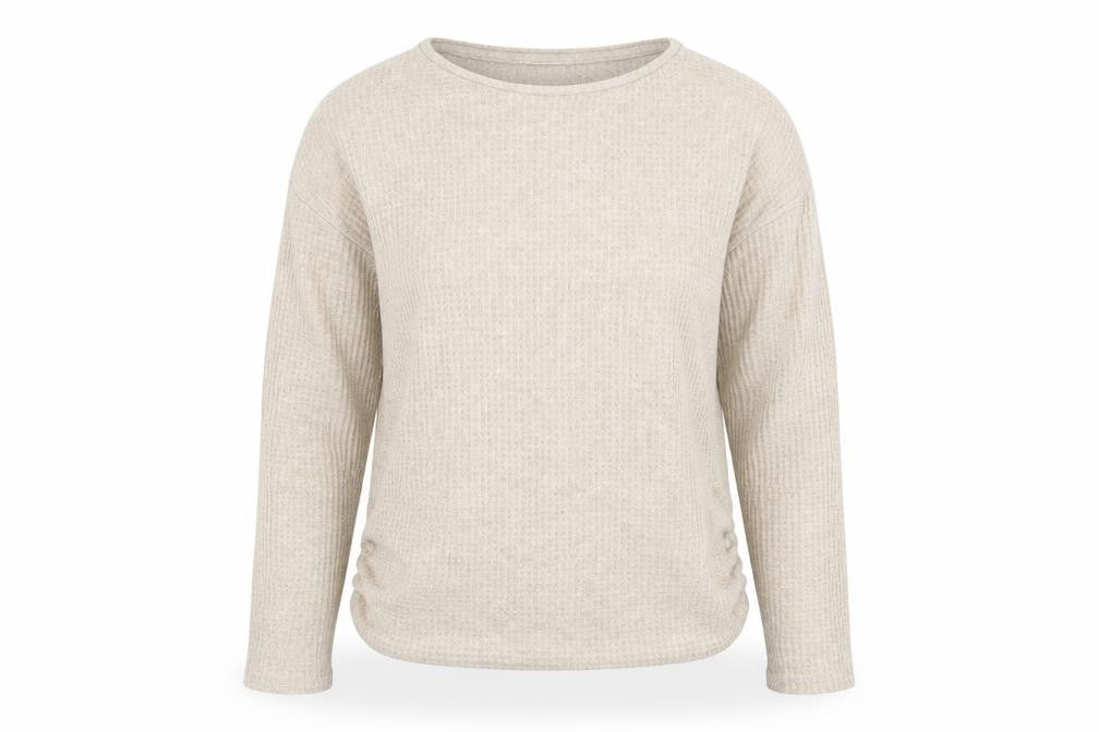 Papaya Womens Beige Round Neck Polyester Pullover Jumper Size M