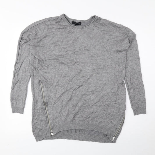 Atmosphere Womens Grey Round Neck Viscose Pullover Jumper Size 10