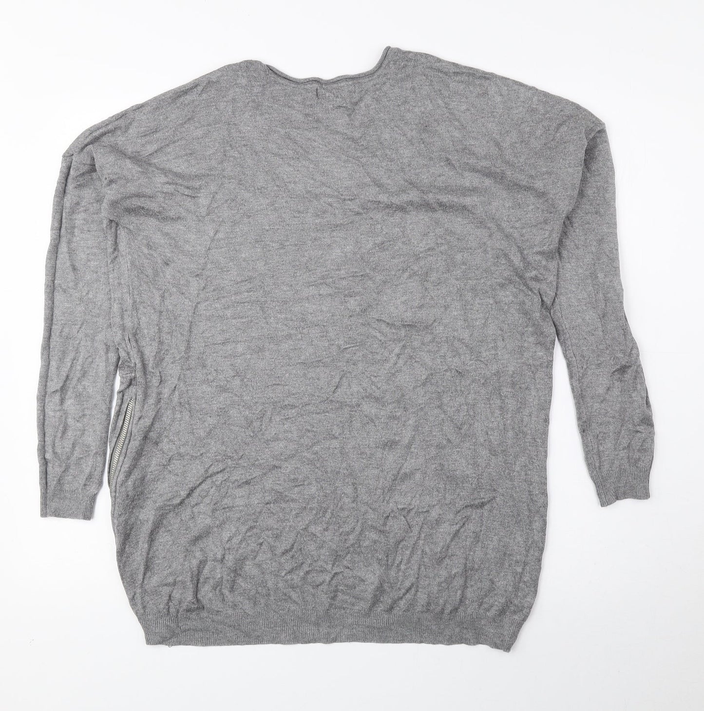 Atmosphere Womens Grey Round Neck Viscose Pullover Jumper Size 10