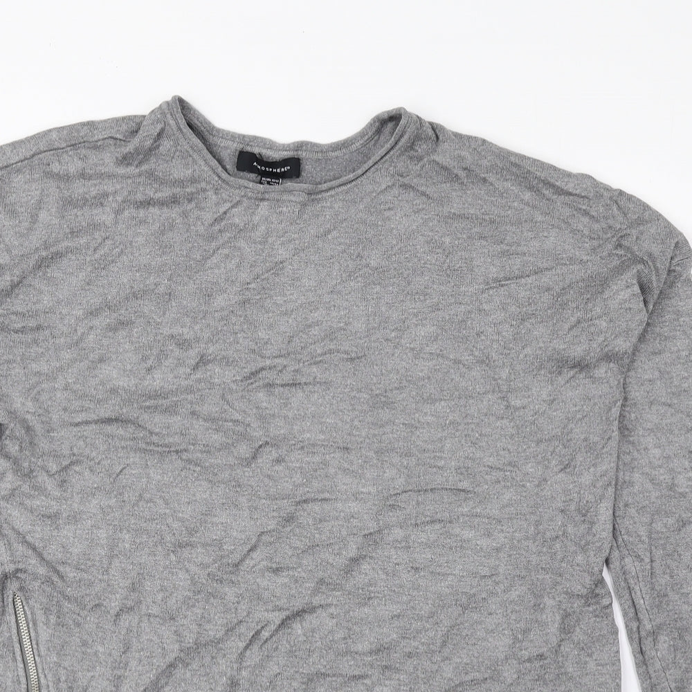 Atmosphere Womens Grey Round Neck Viscose Pullover Jumper Size 10